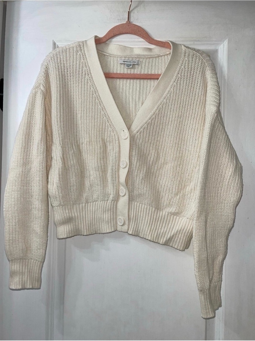 American Eagle Knit Ribbed Cardigan